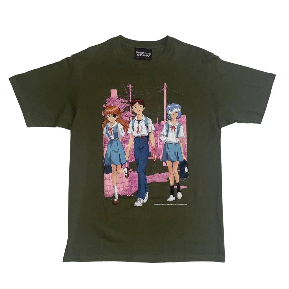 NWOT Neon Genesis Evangelion Shinji Rei Asuka Grimace Studios Gainax T-shirt